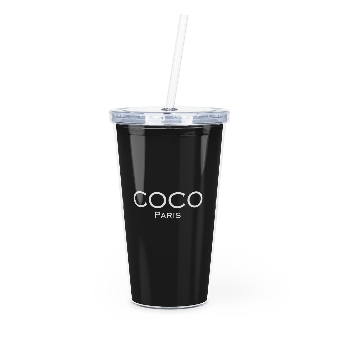 Coco Noir Cup | Plastic Tumbler with Straw