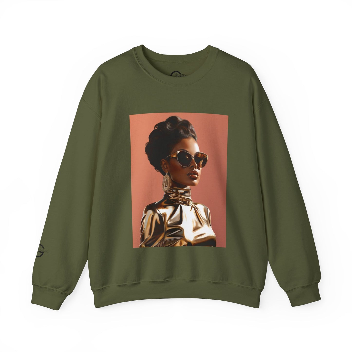 Crewneck Sweatshirt | Lady In Metallic Gold