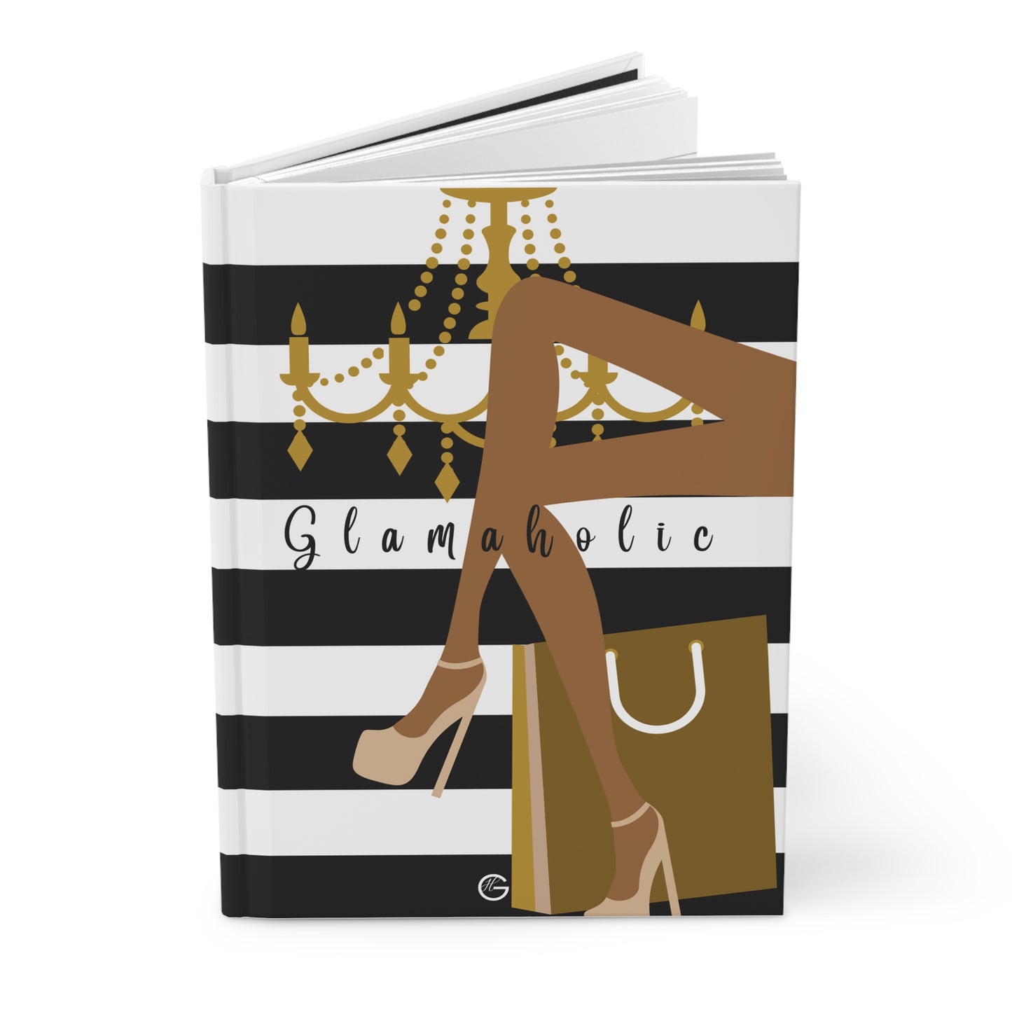 Glamaholic Caramel (Stripes)| Hardcover Journal Matte