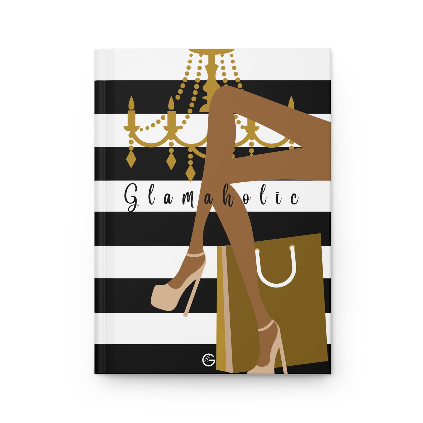 Glamaholic Caramel (Stripes)| Hardcover Journal Matte