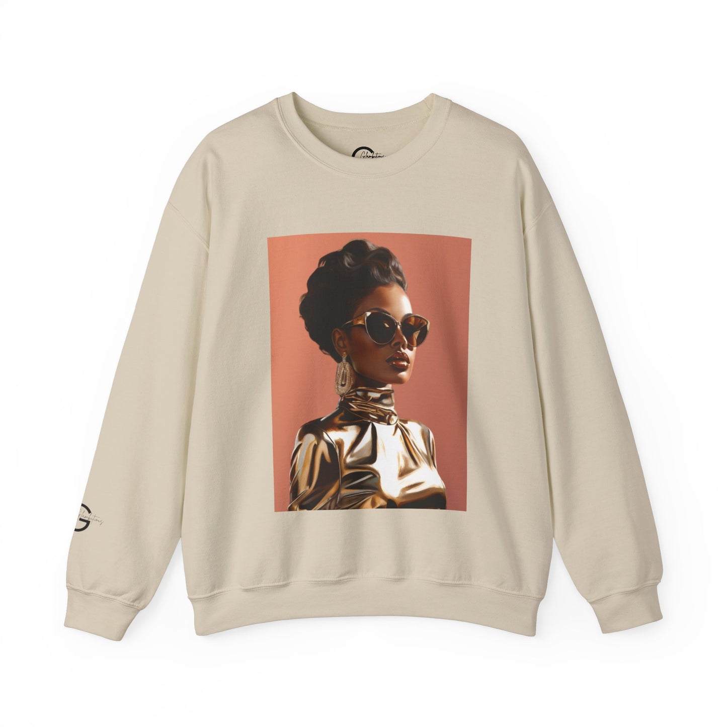 Crewneck Sweatshirt | Lady In Metallic Gold