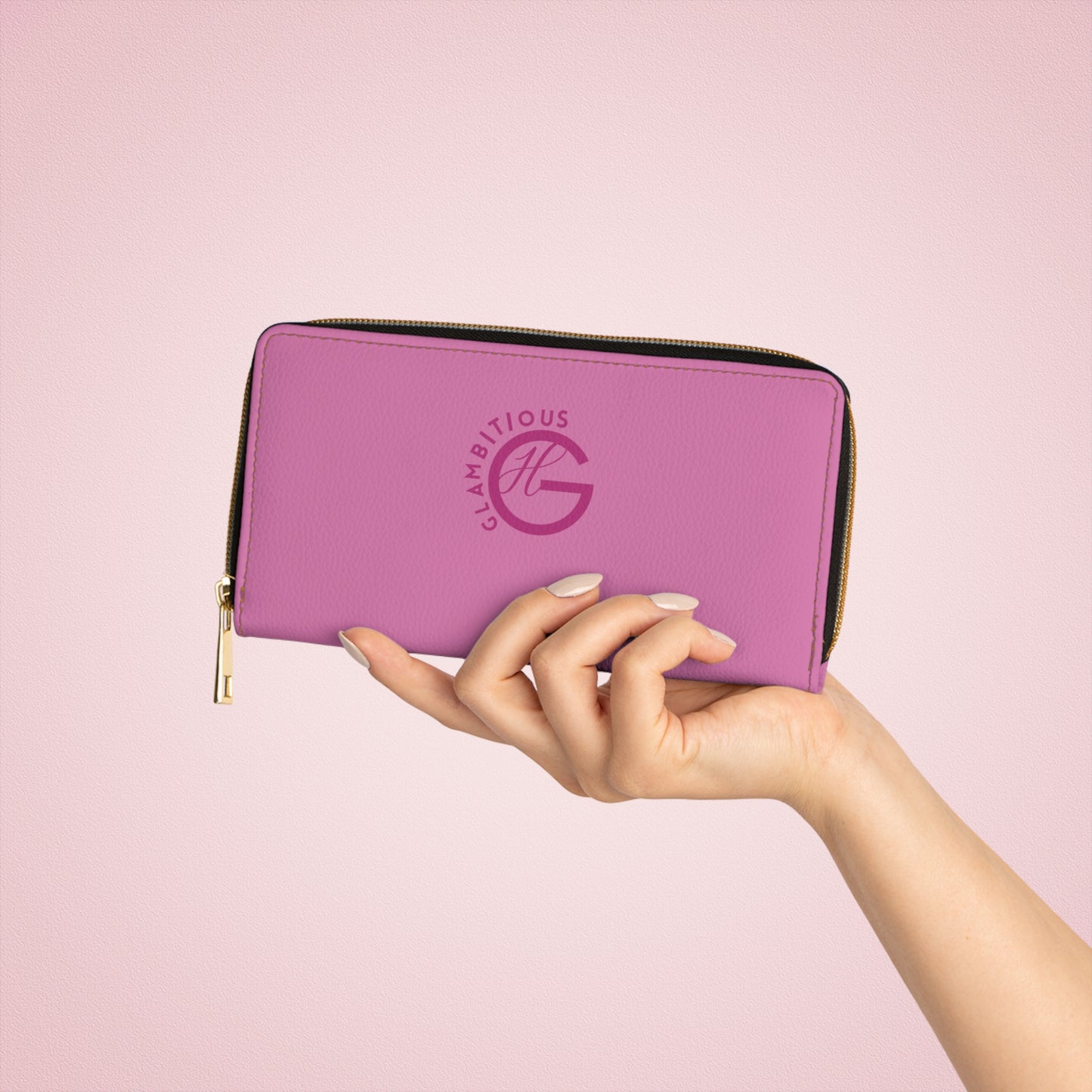 Glambitious Logo| Zipper Wallet (Pink)