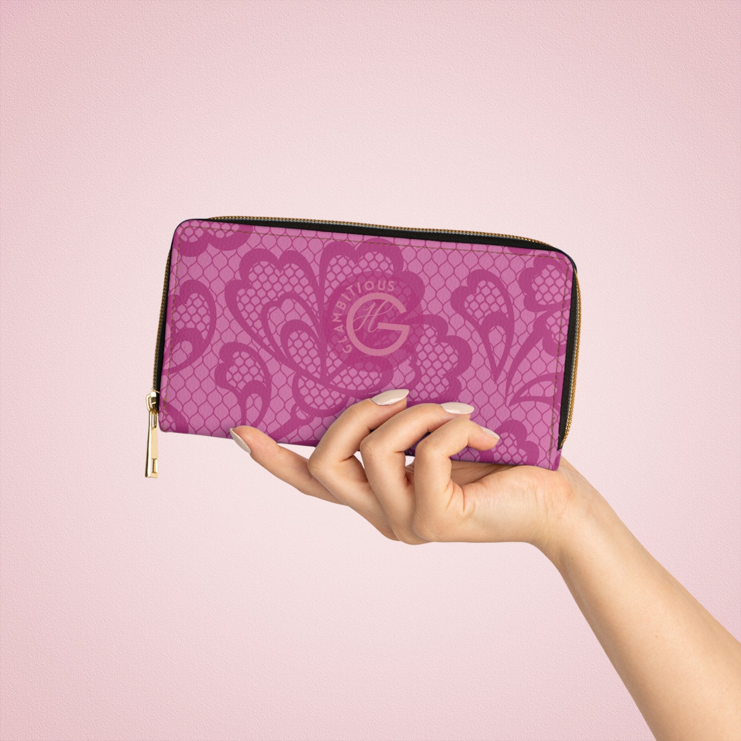 The 'Fancy' Glam| Zipper Wallet (Pink)