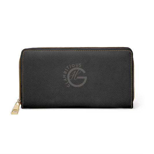 Glambitious Logo| Zipper Wallet(Black)