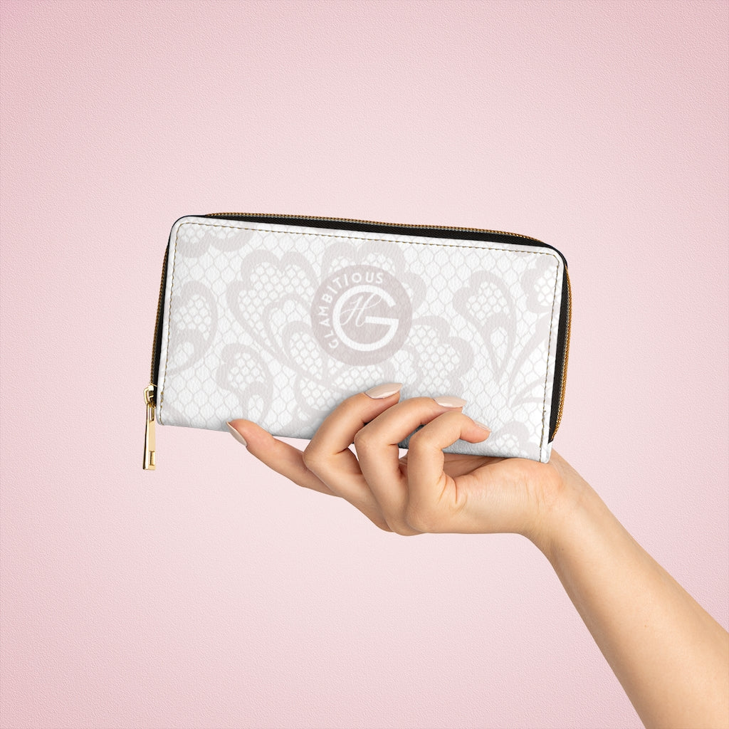 The 'Fancy' Glam | Zipper Wallet (White)