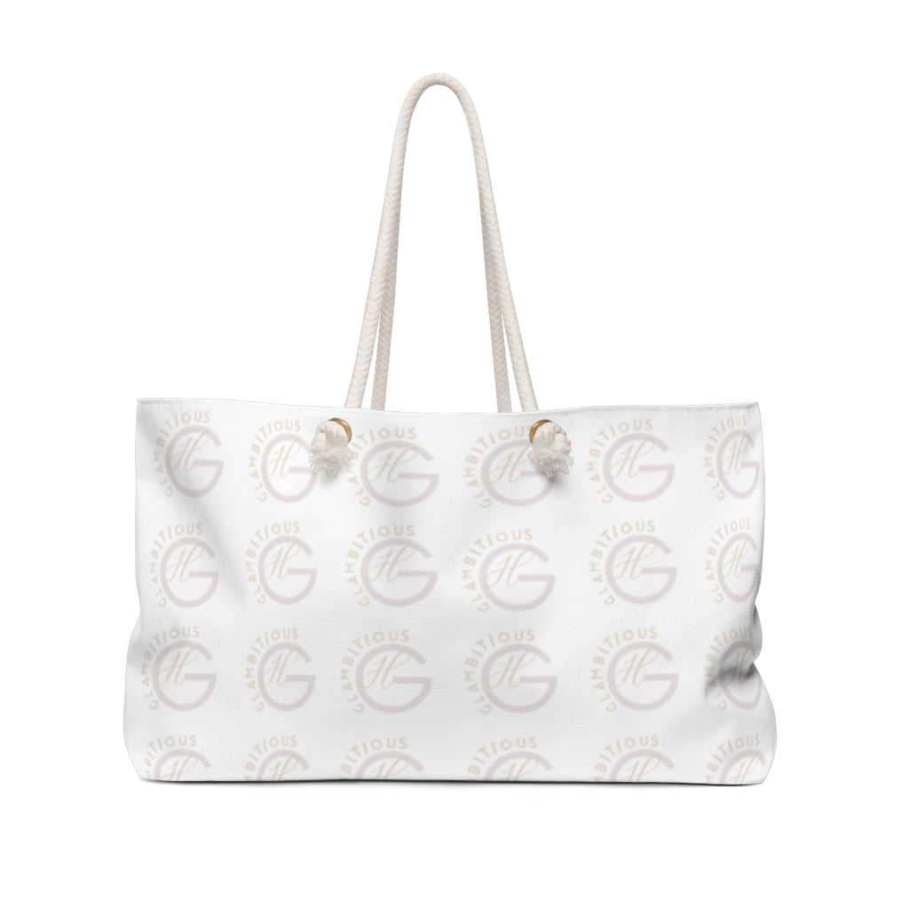 White Glam Monogram |  Weekender Tote