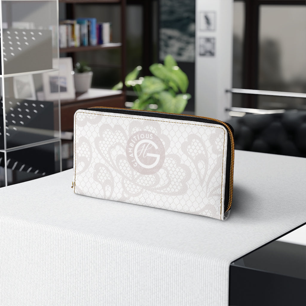 The 'Fancy' Glam | Zipper Wallet (White)