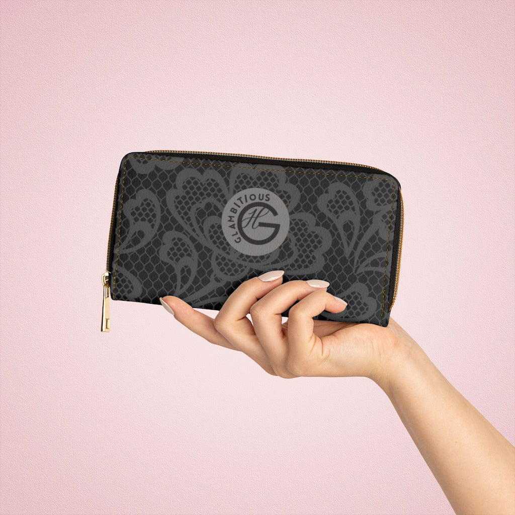 The ' Fancy' Glam| Zipper Wallet (Black)