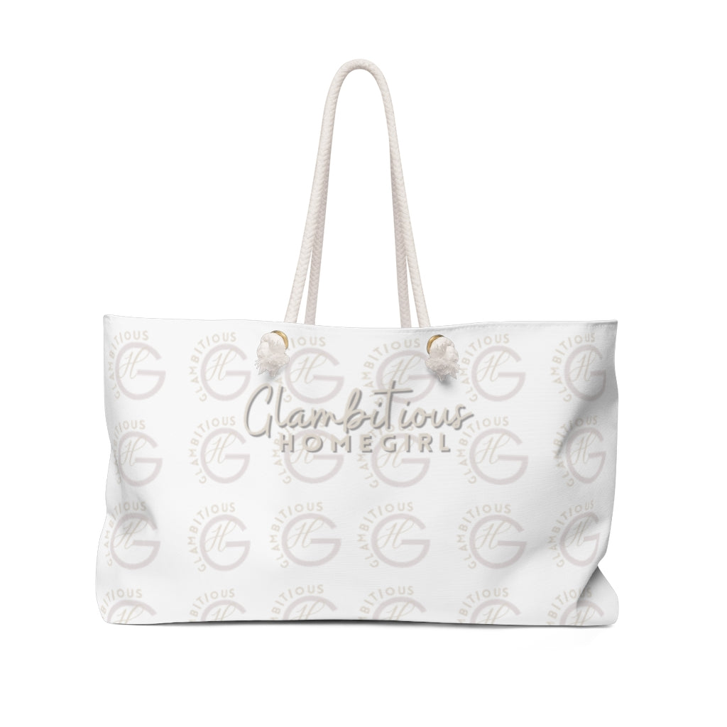 White Glam Monogram |  Weekender Tote